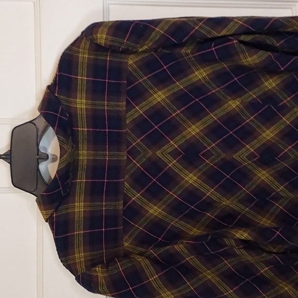 The Shirt By Rochelle Behrens Plaid Flannel Puff Shoulder - Picture 14 of 16